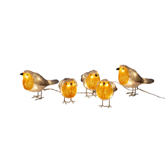 Konstsmide Kerstfiguur vogel | Konstsmide | 11 cm | 5 stuks (5x8 leds, Acryl, Binnen/Buiten) 6245-103 K151001241