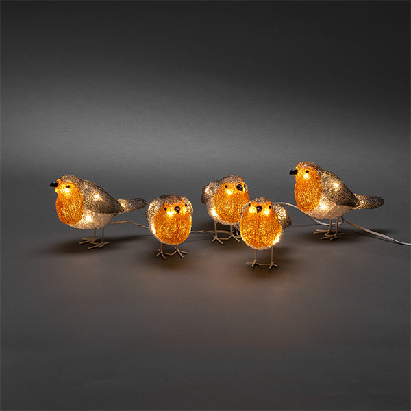 Konstsmide Kerstfiguur vogel | Konstsmide | 11 cm | 5 stuks (5x8 leds, Acryl, Binnen/Buiten) 6245-103 K151001241 - 3