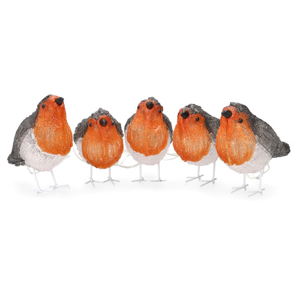 Konstsmide Kerstfiguur vogel | Konstsmide | 11 cm | 5 stuks (5x8 leds, Acryl, Binnen/Buiten) 6245-103 K151001241 - 1