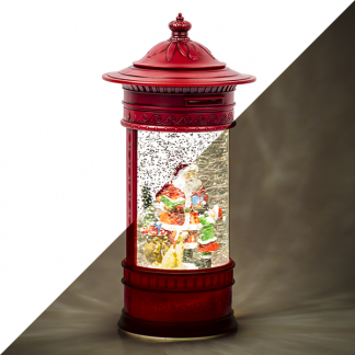 Konstsmide Kerstlantaarn brievenbus met kerstman | Konstsmide | 26.5 cm (LED, Batterijen, USB, Timer) 4267-550 K150303757 - 