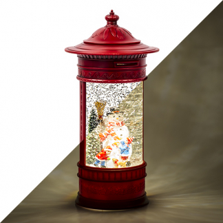 Konstsmide Kerstlantaarn brievenbus met sneeuwpop | Konstsmide | 26.5 cm (Led, Batterijen, USB, Timer) 4268-550 K150303758 - 1