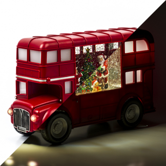 Konstsmide Kerstlantaarn bus met kerstman | Konstsmide | 29.5 cm (Led, Batterijen, USB, Timer) 4260-550 K150303760 - 1