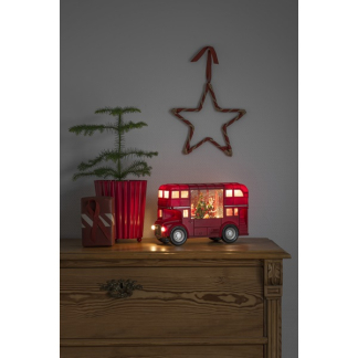 Konstsmide Kerstlantaarn bus met kerstman | Konstsmide | 29.5 cm (Led, Batterijen, USB, Timer) 4260-550 K150303760 - 3
