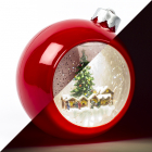 Kerstlantaarn kerstbal met huisjes | Konstsmide | 16.5 cm (LED, Batterijen, Timer)