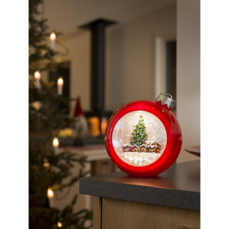Konstsmide Kerstlantaarn kerstbal met huisjes | Konstsmide | 16.5 cm (LED, Batterijen, Timer) 4360-550 K150303752 - 