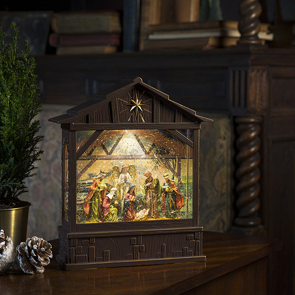 Konstsmide Kerstlantaarn kerststal | Konstsmide | 22 x 7 x 25.5 cm (Led, Batterijen, Timer) 4274-000 K151001252 - 4