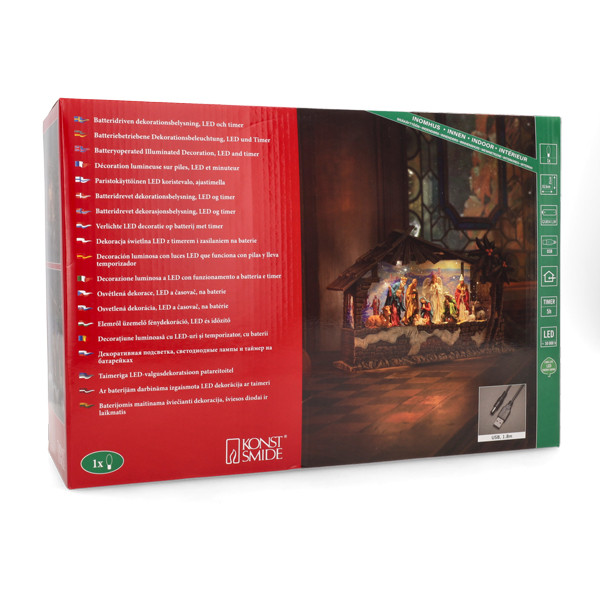 Konstsmide Kerstlantaarn kerststal | Konstsmide | 36.4 x 24.8 x 12.4 cm (Led, Batterijen, Timer) 4286-000 K151001251 - 7