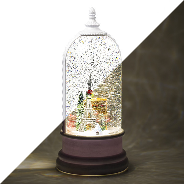 Konstsmide Kerstlantaarn met Parijs tafereel | Konstsmide | 27.2 cm (Led, Batterijen, USB, Timer) 4263-200 K150303751 - 1