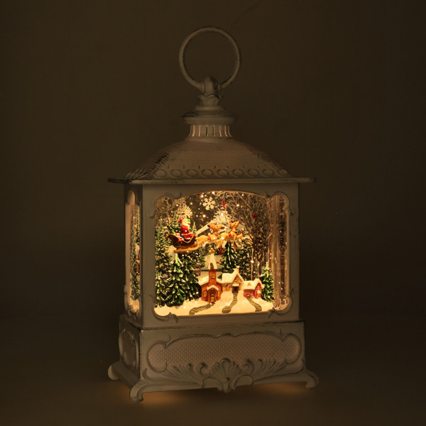 Konstsmide Kerstlantaarn met kerstman in arrenslee | Konstsmide | 25 cm (Led, Batterijen, Timer) 4395-200 K151001253 - 5
