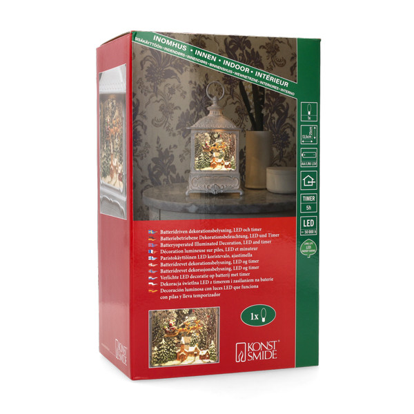 Konstsmide Kerstlantaarn met kerstman in arrenslee | Konstsmide | 25 cm (Led, Batterijen, Timer) 4395-200 K151001253 - 7