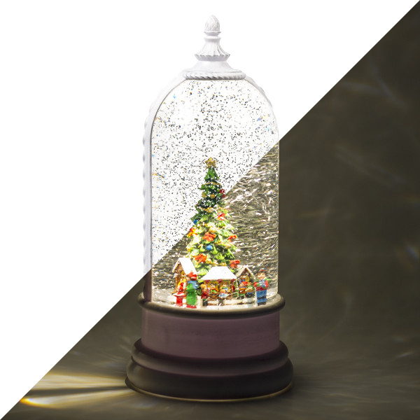 Konstsmide Kerstlantaarn met kerstmarkt | Konstsmide | 27.2 cm (Led, Batterijen, USB, Timer) 4261-200 K150303749 - 1