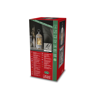 Konstsmide Kerstlantaarn met roodborstjes | Konstsmide | 25.5 cm (Led, Batterijen/Netstroom, Timer) 4284-200 K151001249 - 3