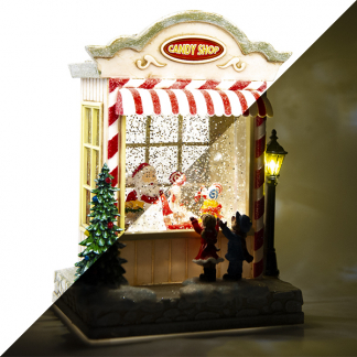 Konstsmide Kerstlantaarn snoepwinkel | Konstsmide | 22.5 cm (Led, Batterijen, Timer) 4369-000 K150302850 - 1