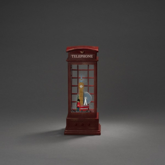 Konstsmide Kerstlantaarn telefooncel met Londens tafereel | Konstsmide | 25 cm (LED, Batterijen, USB, Timer) 4269-550 K150303759 - 