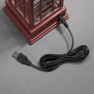 Konstsmide Kerstlantaarn telefooncel met Londens tafereel | Konstsmide | 25 cm (LED, Batterijen, USB, Timer) 4269-550 K150303759 - 