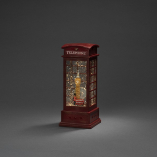 Konstsmide Kerstlantaarn telefooncel met Londens tafereel | Konstsmide | 25 cm (Led, Batterijen, USB, Timer) 4269-550 K150303759 - 2