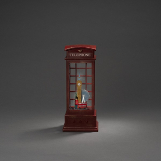 Konstsmide Kerstlantaarn telefooncel met Londens tafereel | Konstsmide | 25 cm (Led, Batterijen, USB, Timer) 4269-550 K150303759 - 3