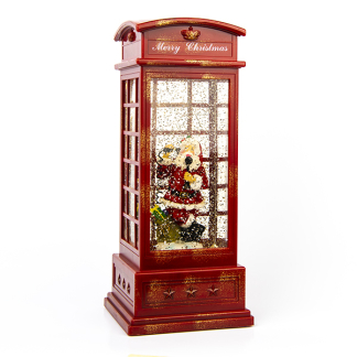 Konstsmide Kerstlantaarn telefooncel met kerstman | Konstsmide | 25 cm (Led, Batterijen, Timer) 4363-550 K150302852 - 2