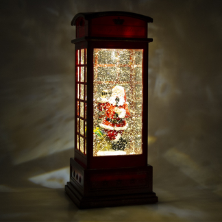 Konstsmide Kerstlantaarn telefooncel met kerstman | Konstsmide | 25 cm (Led, Batterijen, Timer) 4363-550 K150302852 - 3