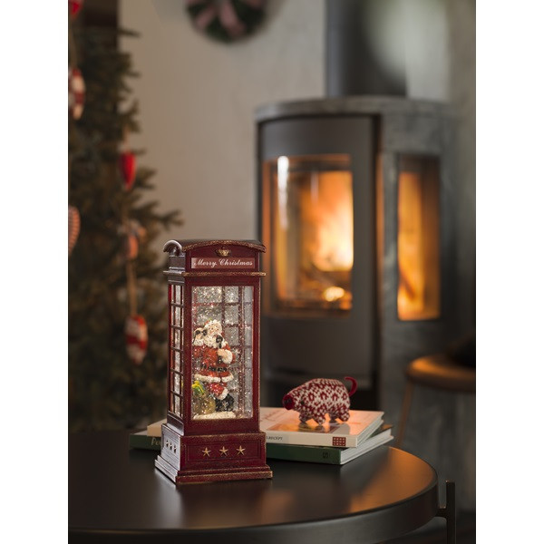 Konstsmide Kerstlantaarn telefooncel met kerstman | Konstsmide | 25 cm (Led, Batterijen, Timer) 4363-550 K150302852 - 5