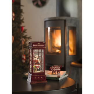 Konstsmide Kerstlantaarn telefooncel met kerstman | Konstsmide | 25 cm (Led, Batterijen, Timer) 4363-550 K150302852 - 5