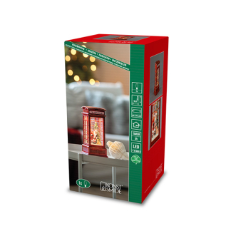 Konstsmide Kerstlantaarn telefooncel met kerstman en hond | Konstsmide | 20 cm (Led, Batterijen, Timer) 4320-550 K151001254 - 3