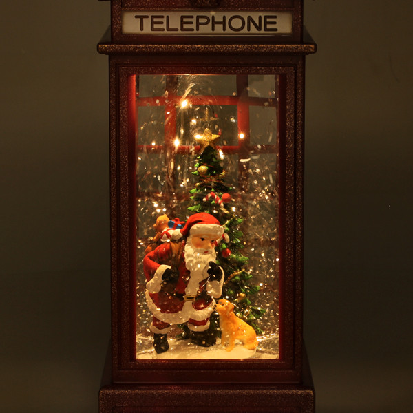 Konstsmide Kerstlantaarn telefooncel met kerstman en hond | Konstsmide | 20 cm (Led, Batterijen, Timer) 4320-550 K151001254 - 4