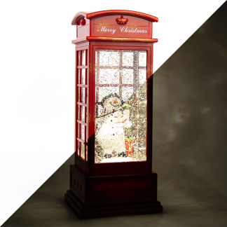 Konstsmide Kerstlantaarn telefooncel met sneeuwpop | Konstsmide | 25 cm (Led, Batterijen, Timer) 4367-550 K150302851 - 1