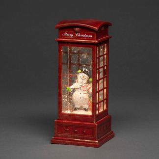 Konstsmide Kerstlantaarn telefooncel met sneeuwpop | Konstsmide | 25 cm (Led, Batterijen, Timer) 4367-550 K150302851 - 2