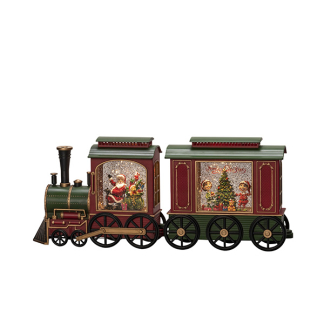 Konstsmide Kerstlantaarn trein met kerstman | Konstsmide | 19.5 cm (Led, Batterijen, Timer) 4277-000 K151001250