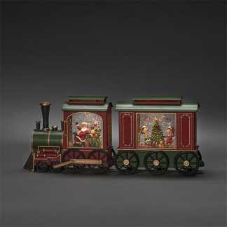 Konstsmide Kerstlantaarn trein met kerstman | Konstsmide | 19.5 cm (Led, Batterijen, Timer) 4277-000 K151001250 - 2