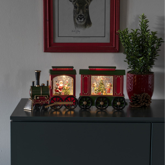 Konstsmide Kerstlantaarn trein met kerstman | Konstsmide | 19.5 cm (Led, Batterijen, Timer) 4277-000 K151001250 - 3