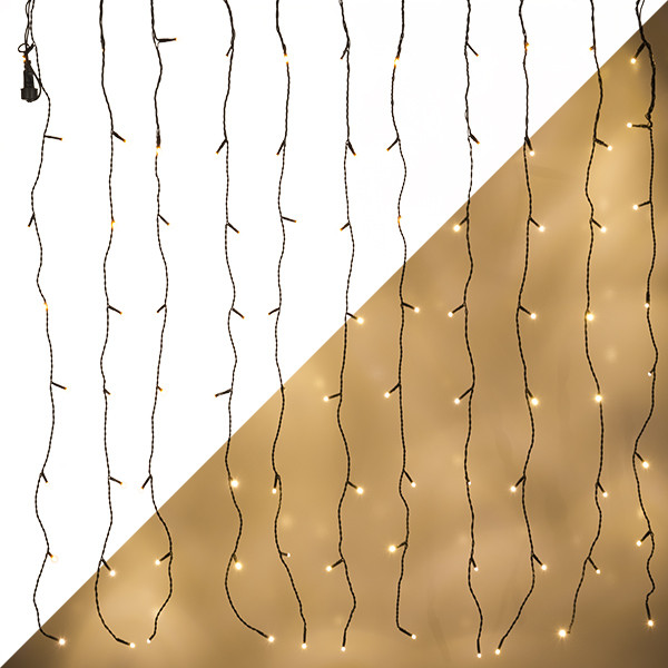 Konstsmide Koppelbare kerstverlichting | Lichtgordijn | 1 x 1 meter | Konstsmide (100 leds, Binnen/Buiten, Extra warm wit) 4814-807 K150302902 - 1