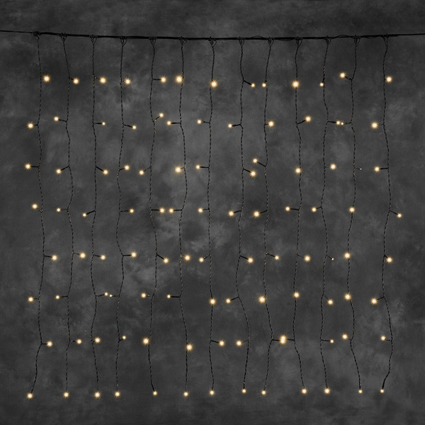 Konstsmide Koppelbare kerstverlichting | Lichtgordijn | 1 x 1 meter | Konstsmide (100 leds, Binnen/Buiten, Extra warm wit) 4814-807 K150302902 - 4