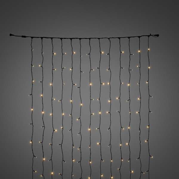 Konstsmide Koppelbare kerstverlichting | Lichtgordijn | 2 x 1 meter | Konstsmide (208 leds, Binnen/Buiten, Extra warm wit) 4825-807 K150302903 - 4