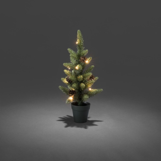 Konstsmide Kunstkerstboom met versiering | 45 centimeter (10 leds, Dennenappels, Timer, Binnen/Buiten) 3780-100 K150302845 - 4