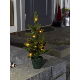 Konstsmide Kunstkerstboom met versiering | 45 centimeter (10 leds, Dennenappels, Timer, Binnen/Buiten) 3780-100 K150302845 - 5