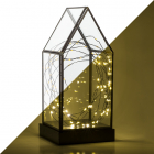 LED lantaarn | Konstsmide | 24.5 cm (80 LEDs, Glas, Timer, Batterij, Huisje, Binnen)