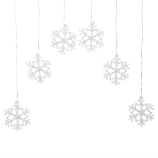 Konstsmide Lichtgordijn met sneeuwvlokken | 5.9 meter | Konstsmide (6 leds, Binnen/Buiten) 4044-103 K150303802 - 2
