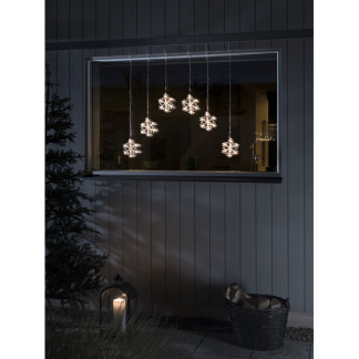 Konstsmide Lichtgordijn met sneeuwvlokken | 5.9 meter | Konstsmide (6 leds, Binnen/Buiten) 4044-103 K150303802 - 4