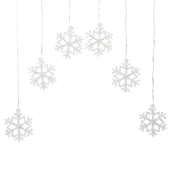 Konstsmide Lichtgordijn met sneeuwvlokken | 5.9 meter | Konstsmide (6 leds, Binnen/Buiten, Warm wit) 4044-103 K150303802 - 2