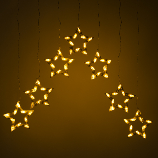 Konstsmide Lichtgordijn met sterren | 10.72 meter | Konstsmide (7 leds, Binnen/Buiten) 4043-103 K150303801 - 3