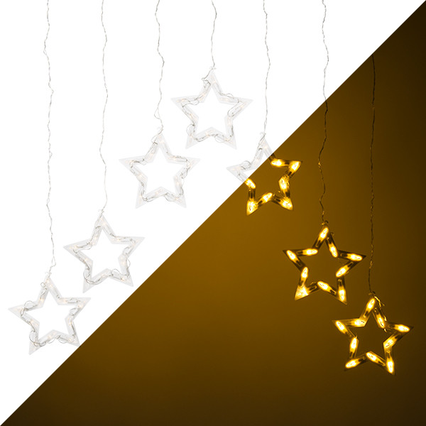 Konstsmide Lichtgordijn met sterren | 10.72 meter | Konstsmide (7 leds, Binnen/Buiten, Warm wit) 4043-103 K150303801 - 1