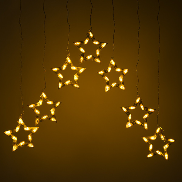 Konstsmide Lichtgordijn met sterren | 10.72 meter | Konstsmide (7 leds, Binnen/Buiten, Warm wit) 4043-103 K150303801 - 3
