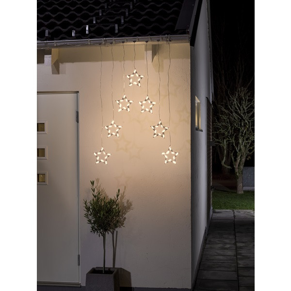 Konstsmide Lichtgordijn met sterren | 10.72 meter | Konstsmide (7 leds, Binnen/Buiten, Warm wit) 4043-103 K150303801 - 4