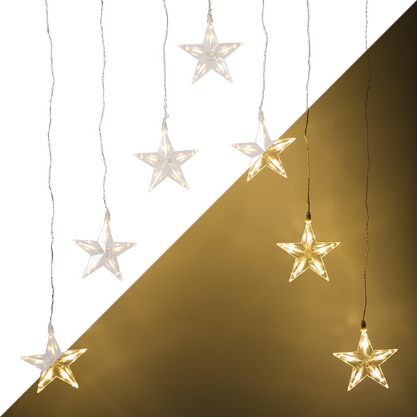 Konstsmide Lichtgordijn met sterren | 5.76 meter | Konstsmide (7 leds, Binnen/Buiten, Warm wit) 1243-103 K150303800 - 1