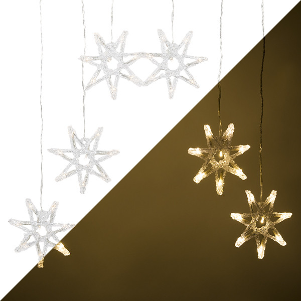 Konstsmide Lichtgordijn met sterren | 5.9 meter | Konstsmide (6 leds, Binnen/Buiten, Warm wit) 4045-103 K150303803 - 1