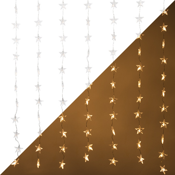 Konstsmide Lichtgordijn met sterren | 6.4 x 1.2 meter | Konstsmide (120 leds, Binnen, Warm wit) 703-803 K150303805 - 1