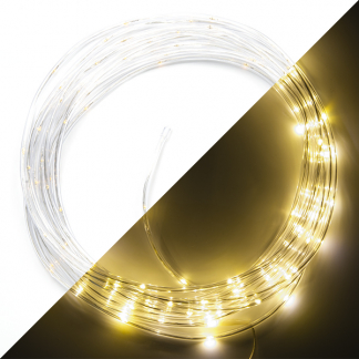 Konstsmide Lichtslang op batterijen | 10.5 meter | Konstsmide (130 leds, Timer, Extra warm wit, Binnen/Buiten) 3774-800 K150305290 - 1