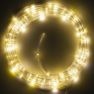 Konstsmide Lichtslang op batterijen | 10.5 meter | Konstsmide (130 leds, Timer, Extra warm wit, Binnen/Buiten) 3774-800 K150305290 - 3